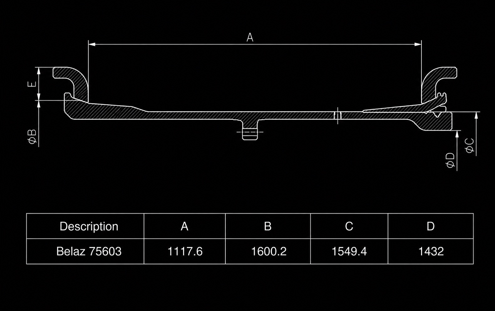 BELAZ 75603 dimensions