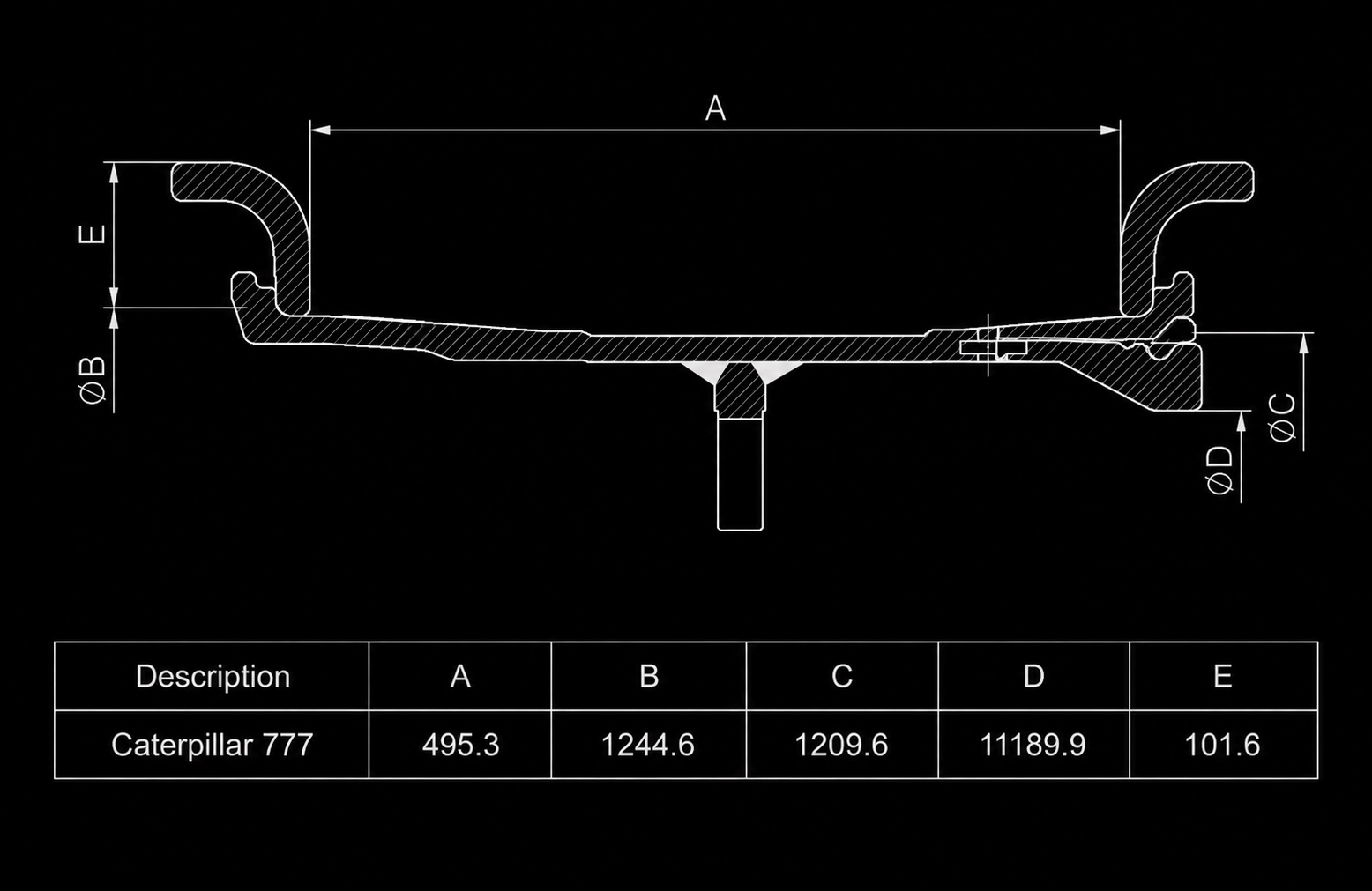 CATERPILLAR 777 dimensions