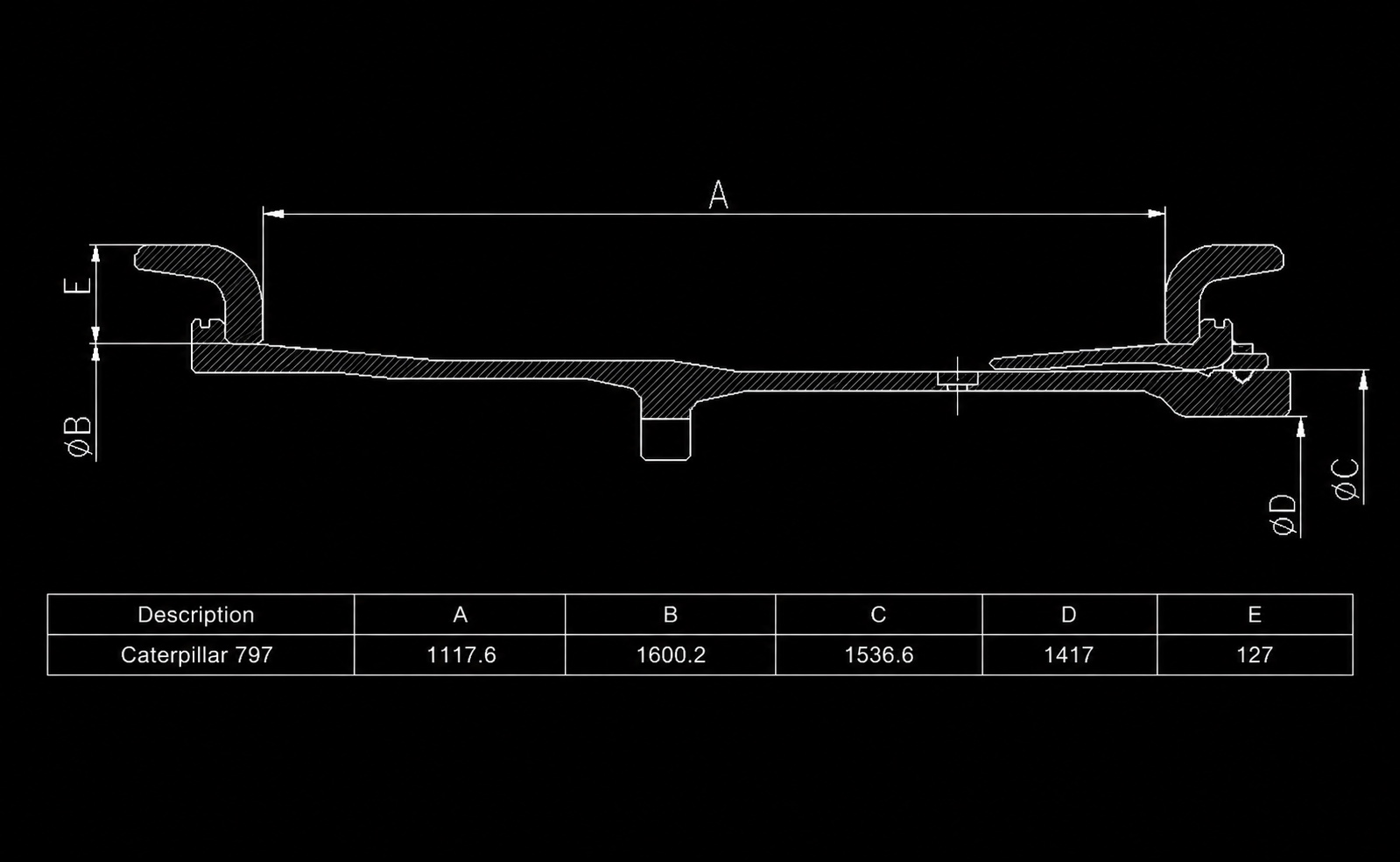 CATERPILLAR 797 dimensions