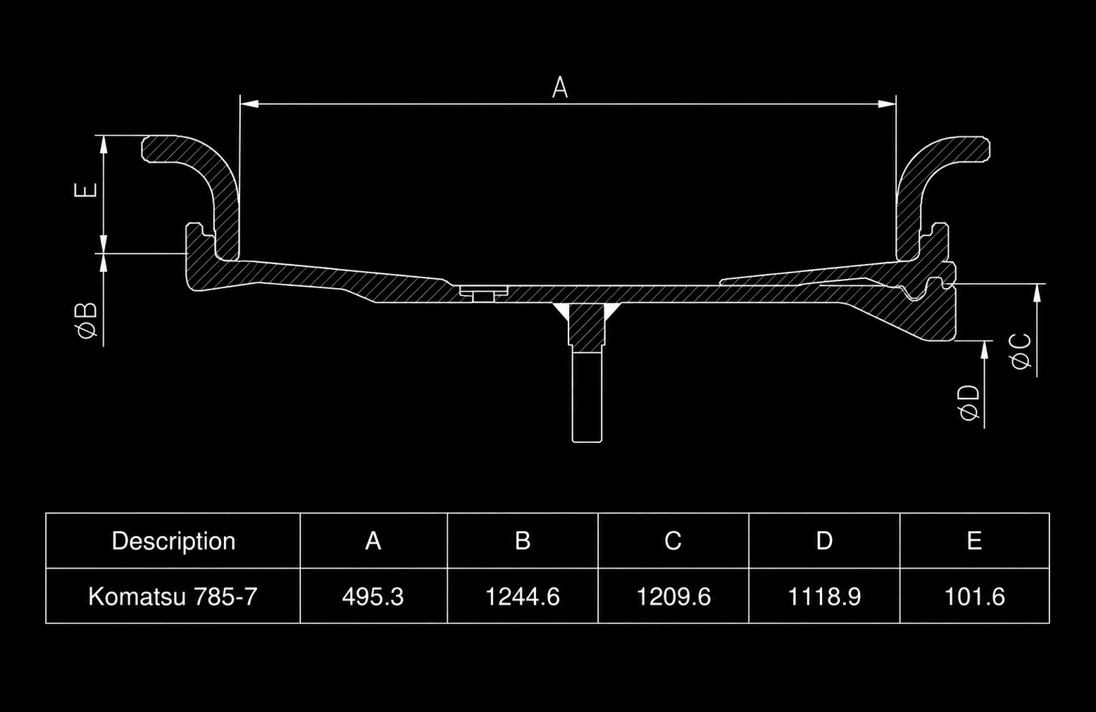 KOMATSU 785-7 dimensions